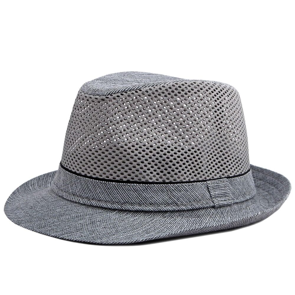 7527 Mesh Fedora Hat Summer Fedora Hats Trilby Hat Sun Beach Hat Panama